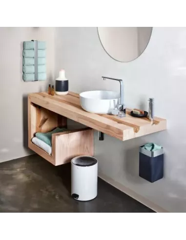 Panier à Linge Mural - Nexio - Inox Poli Brillant / Noir