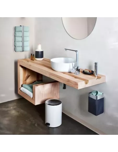 Panier à Linge Mural - Nexio - Inox Poli Brillant / Noir