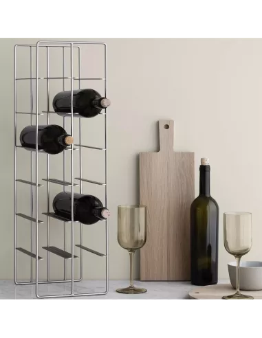 Casier à vin décoratif - Pilare - Noir mat - 12 Bouteilles