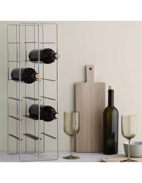 Casier à vin décoratif - Pilare - Noir mat - 12 Bouteilles