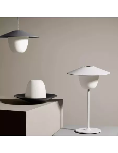 Lampe de Table ou à suspendre à LED rechargeable - Ani - Gris Aimant