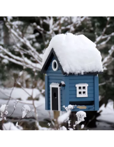 Mangeoire et Nichoir Oiseaux - Maison Bleue