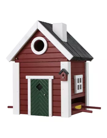 Mangeoire et Nichoir Oiseaux - Petite Ferme Rouge