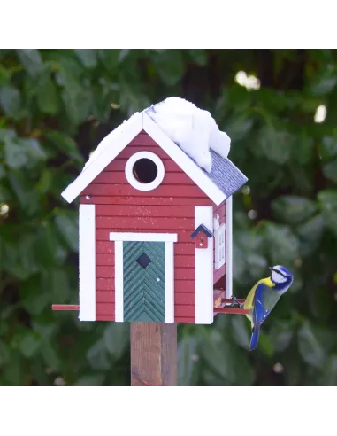 Mangeoire et Nichoir Oiseaux - Petite Ferme Rouge