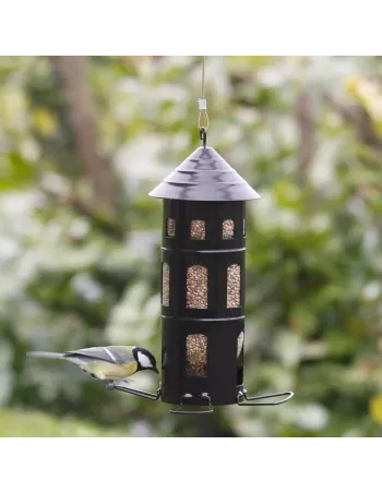 Mangeoire Oiseaux - Combi Graines  - Noire 2