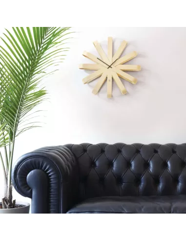 Horloge Murale Design Ribbon wood