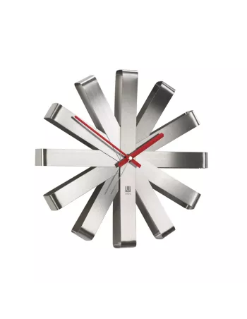 Horloge Murale Design Ribbon - Inox Brossé