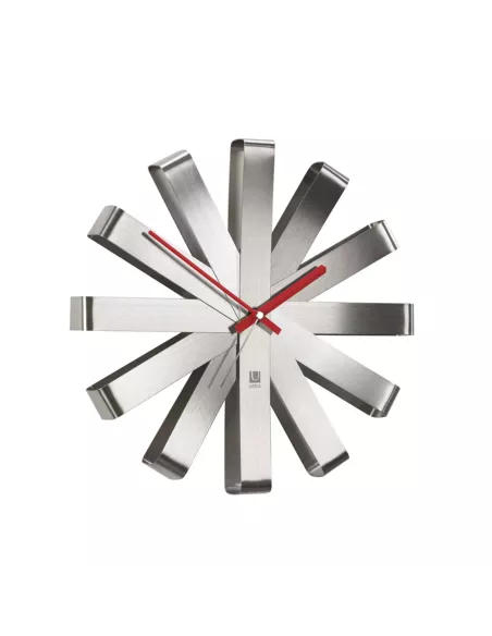Horloge Murale Design Ribbon - Inox Brossé