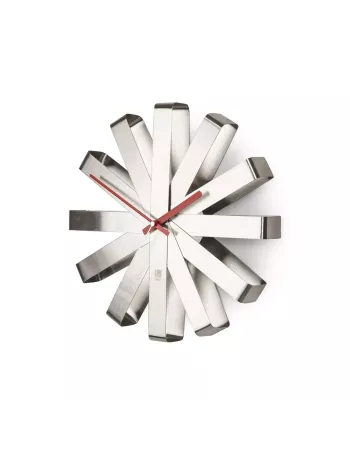 Horloge Murale Design Ribbon - Inox Brossé 2