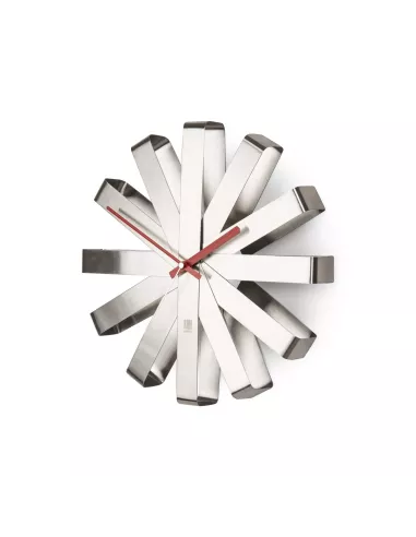 Horloge Murale Design Ribbon - Inox Brossé