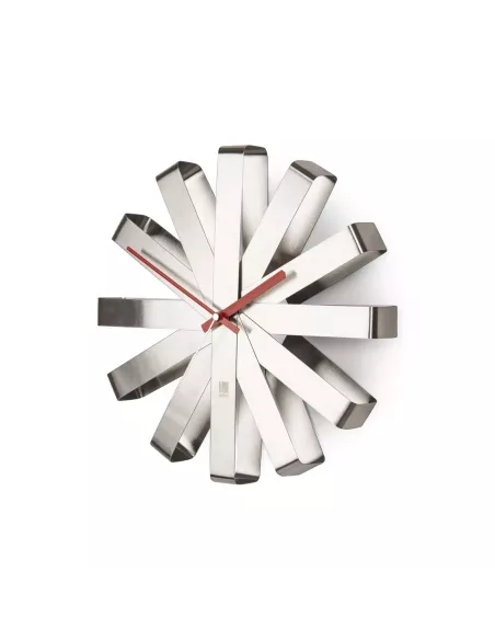Horloge Murale Design Ribbon - Inox Brossé