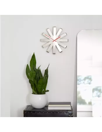 Horloge Murale Design Ribbon - Inox Brossé 2