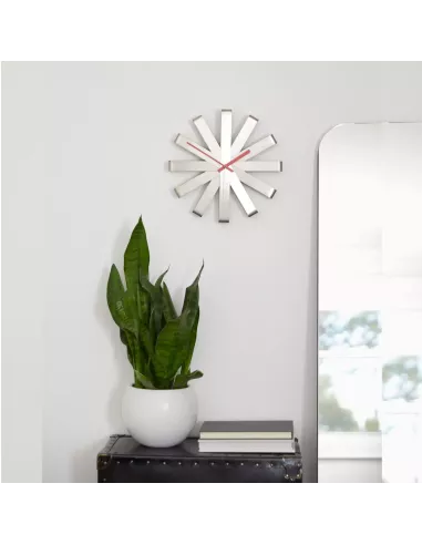 Horloge Murale Design Ribbon - Inox Brossé