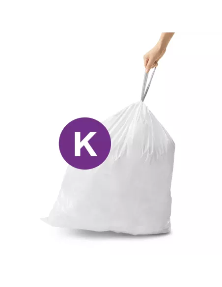 Sac poubelle code K -35-45Litres - Lot de 20 - Blanc