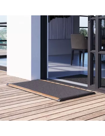 Tapis d'extérieur Luxe en aluminium et teck 120x70cm - Rizz - 4 Couleurs