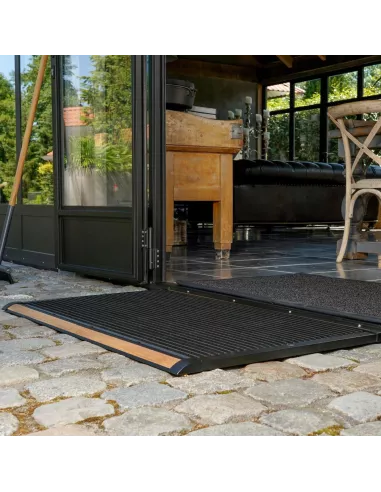 Tapis d'extérieur Luxe en aluminium et teck 120x70cm - Rizz - 4 Couleurs