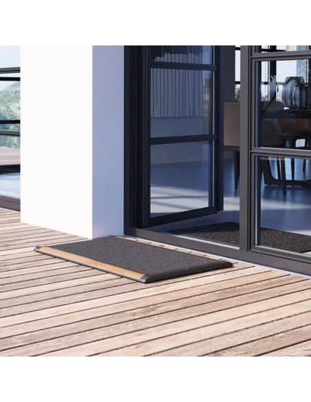 Tapis d'extérieur Luxe en aluminium et teck 90 x 60 cm - Rizz - 4 Couleurs