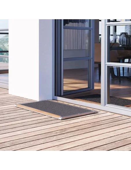 Tapis d'extérieur Luxe en aluminium et teck 90 x 60 cm - Rizz - 4 Couleurs