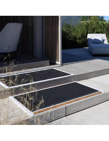 Tapis d'extérieur Luxe en aluminium et teck 175 x 70 cm - Rizz - 4 Couleurs