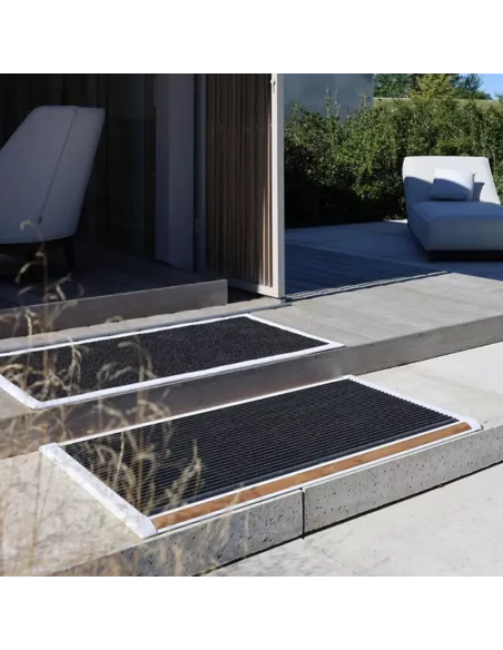 Tapis d'extérieur Luxe en aluminium et teck 175 x 70 cm - Rizz - 4 Couleurs