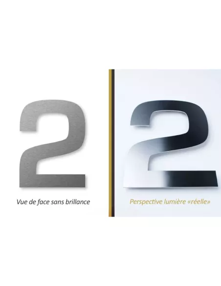 Numéro de Maison 2 Autocollant - Inox - Keilbach
