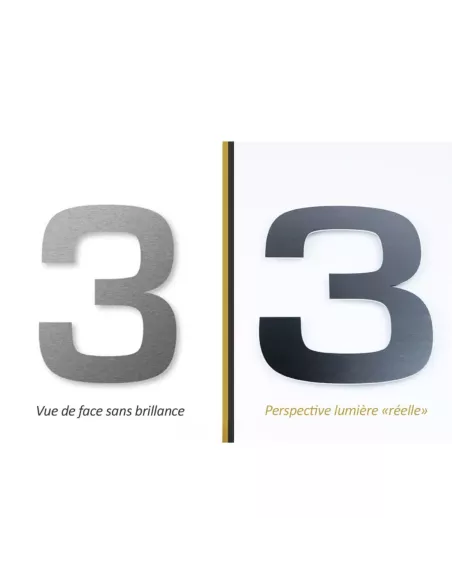 Numéro de Maison 3 Autocollant - Inox - Keilbach