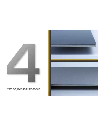 Numéro de Maison 4 Autocollant - Inox - Keilbach