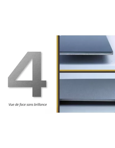 Numéro de Maison 4 Autocollant - Inox - Keilbach