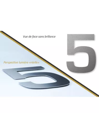 Numéro de Maison 5 Autocollant - Inox - Keilbach