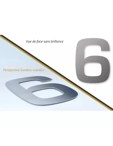 Numéro de Maison 6 Autocollant - Inox - Keilbach