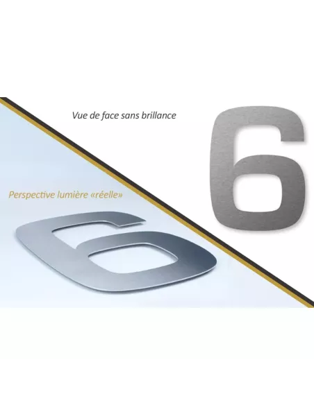 Numéro de Maison 6 Autocollant - Inox - Keilbach