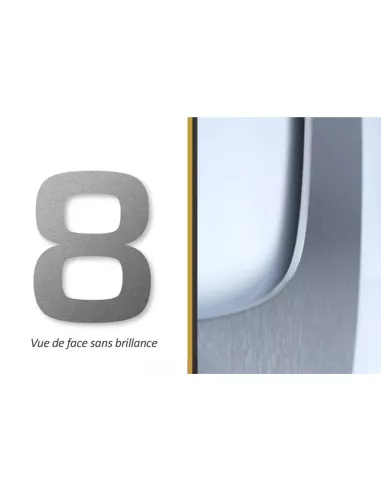 Numéro de Maison 8 Autocollant - Inox - Keilbach