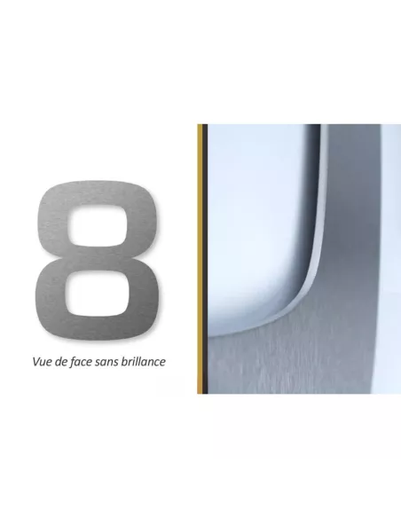Numéro de Maison 8 Autocollant - Inox - Keilbach