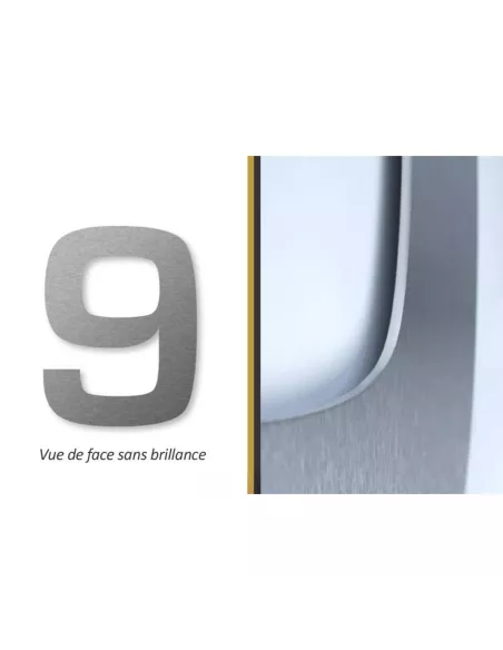Numéro de Maison 9 Autocollant - Inox - Keilbach