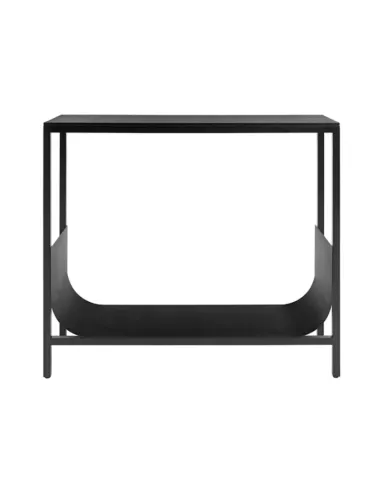 Console Design Tub Noir - Bois Chêne Etagère Métal - Schönbuch