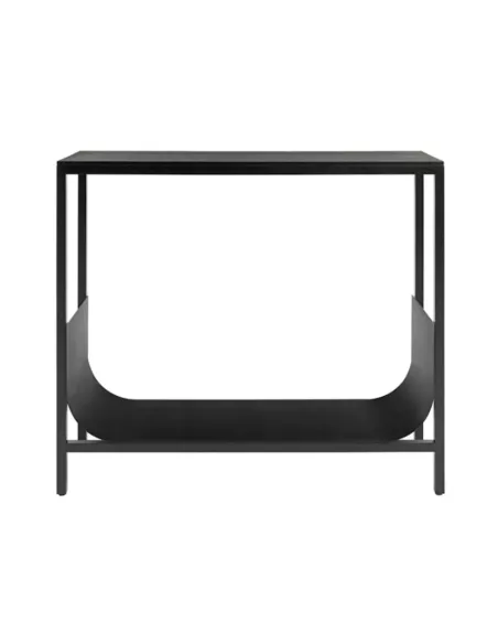 Console Design Tub Noir - Bois Chêne Etagère Métal - Schönbuch