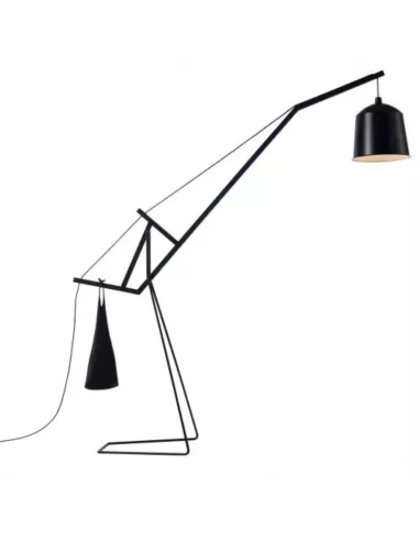 Lampadaire design en bois – "Floor Lamp" Bois et métal Noir par Aust & Amelung - Covo Italie