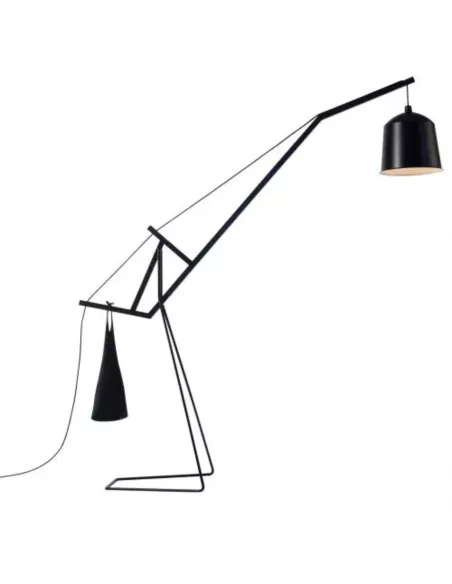Lampadaire design en bois – "Floor Lamp" Bois et métal Noir par Aust & Amelung - Covo Italie