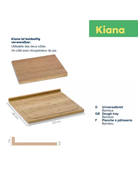 Planche à Découper XL Kiana - 53x46cm - Bambou