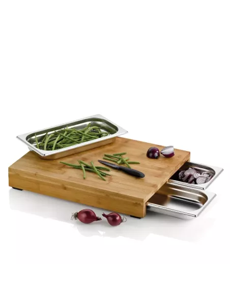 Planche à découper avec bas inox intégrés