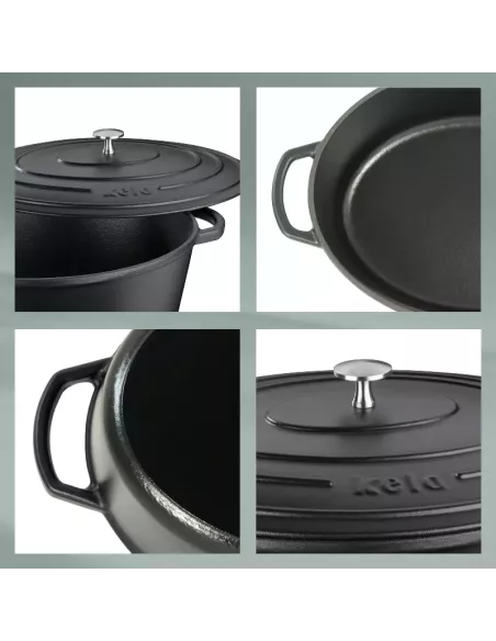 Cocotte en Fonte Calido Ovale Noire – 6 L – Tous feux - Jusqu’à 300°C