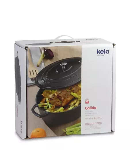 Cocotte en Fonte Calido Ovale Noire – 6 L – Tous feux - Jusqu’à 300°C