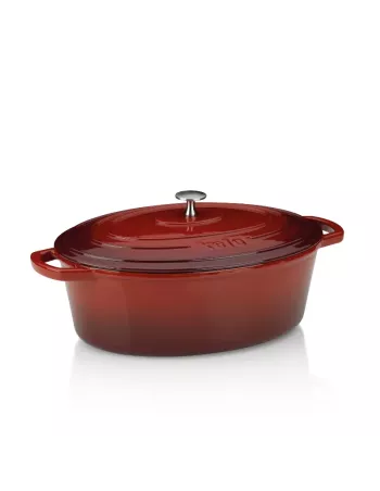 Cocotte en Fonte Emaillée Calido Ovale Rouge – 6 L – Tous feux - Jusqu’à 300°C