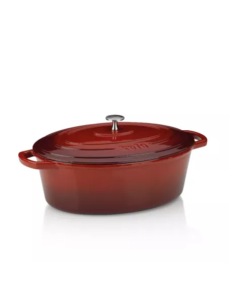 Cocotte en Fonte Emaillée Calido Ovale Rouge – 6 L – Tous feux - Jusqu’à 300°C