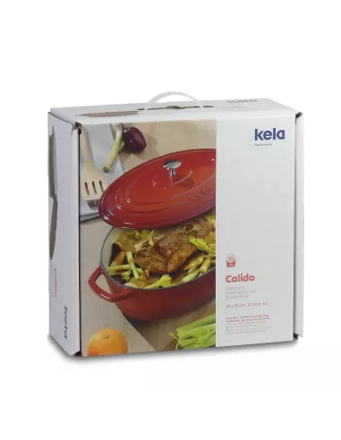 Cocotte en Fonte Emaillée Calido Ovale Rouge – 6 L – Tous feux - Jusqu’à 300°C