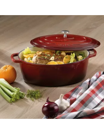 Cocotte en Fonte Emaillée Calido Ovale Rouge – 6 L – Tous feux - Jusqu’à 300°C 2