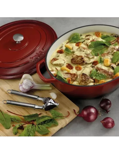 Cocotte en Fonte Emaillée Calido Ovale Rouge – 6 L – Tous feux - Jusqu’à 300°C