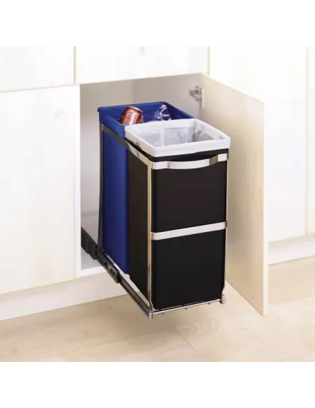 Poubelle Tri Sélectif Coulissante 35L - Simplehuman
