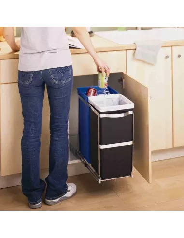 Poubelle Tri Sélectif Coulissante 35L - Simplehuman