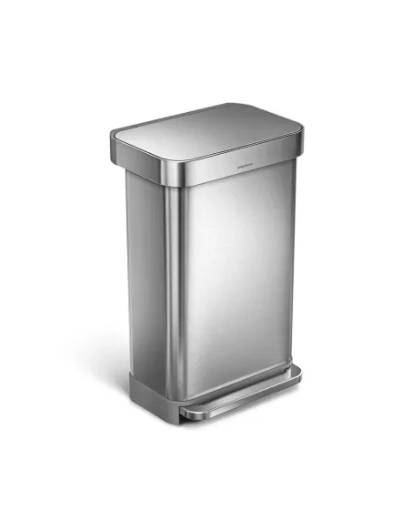 Poubelle Design à Pédale Rectangulaire 45L Inox Brossé - Simplehuman